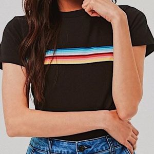 Black Rainbow Crop Top